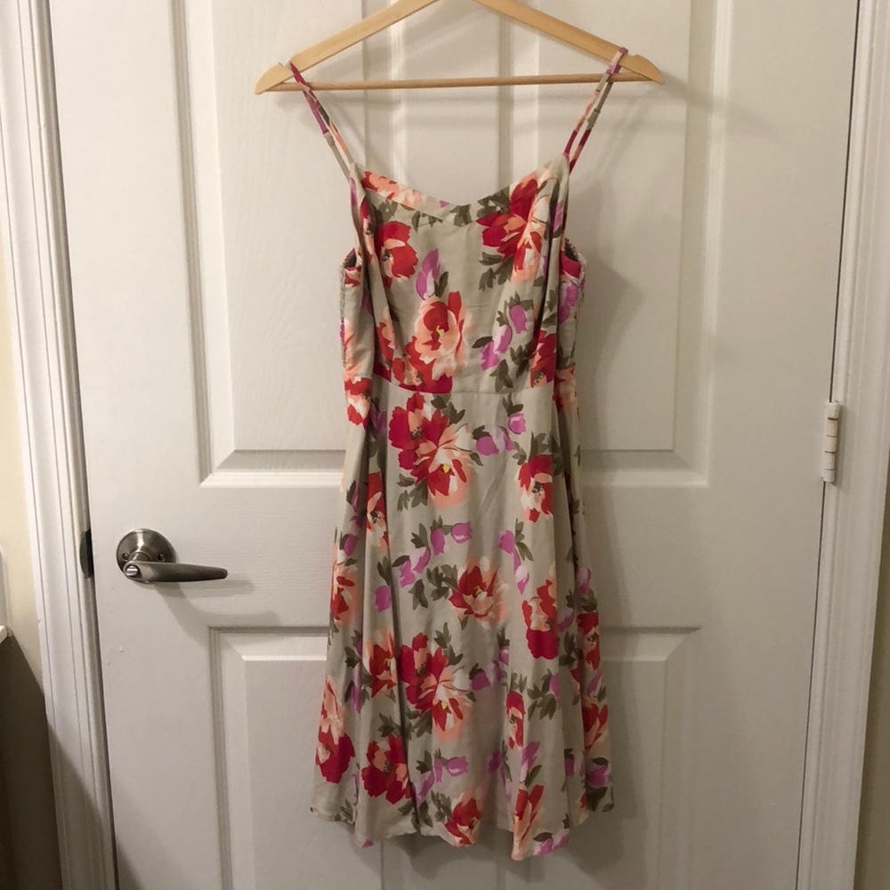 Floral print thin strap dress